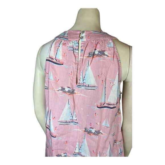 St. Tropez West Womens Linen Sailboat Dress sz Small - Picture 8 of 8